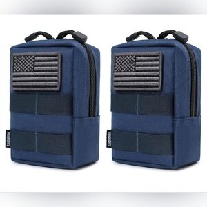 2 Pack Molle Tactical EDC Pouches – Blue | Water-Resistant | Compact & Rugged
